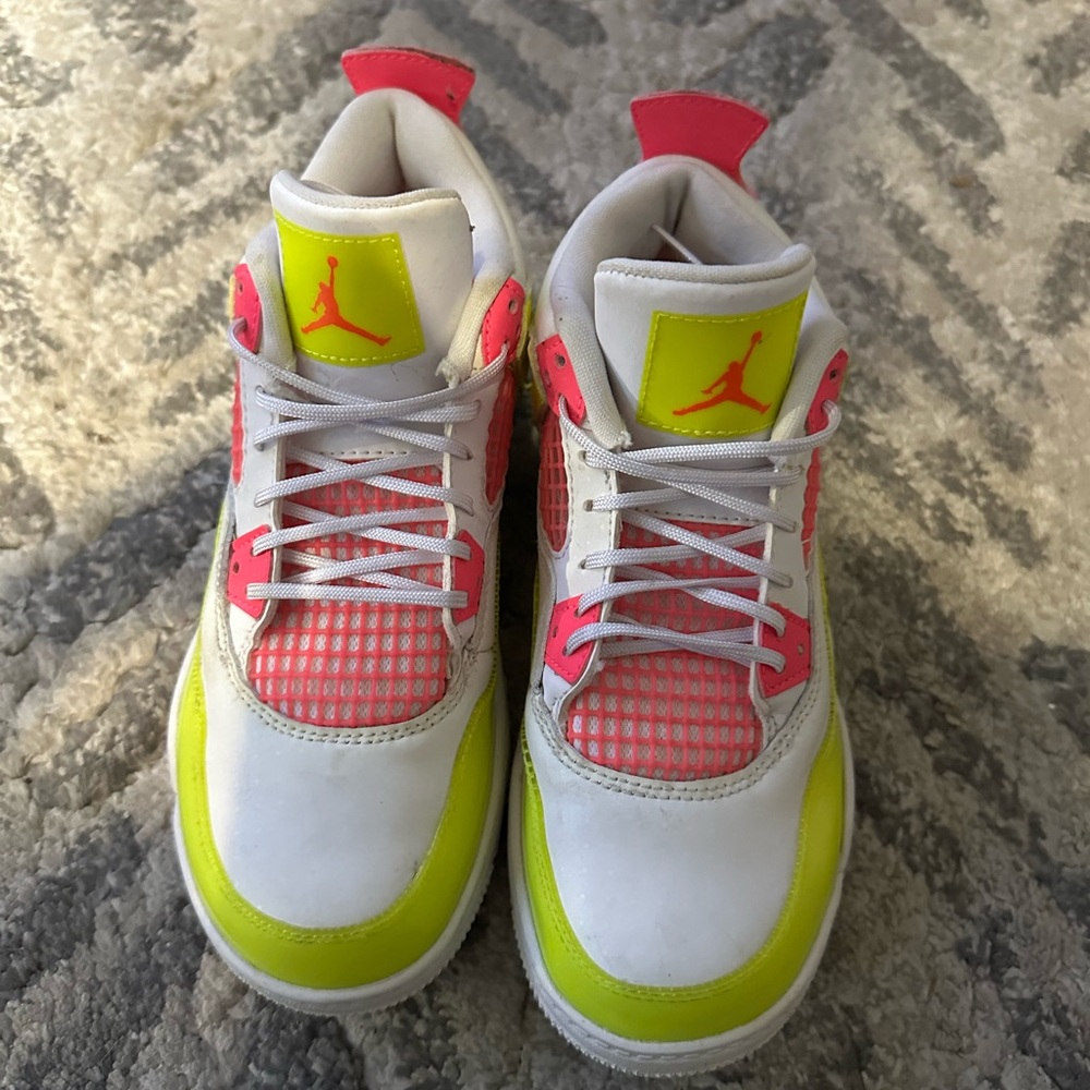 Highlighter yellow and neon pink Jordan’s